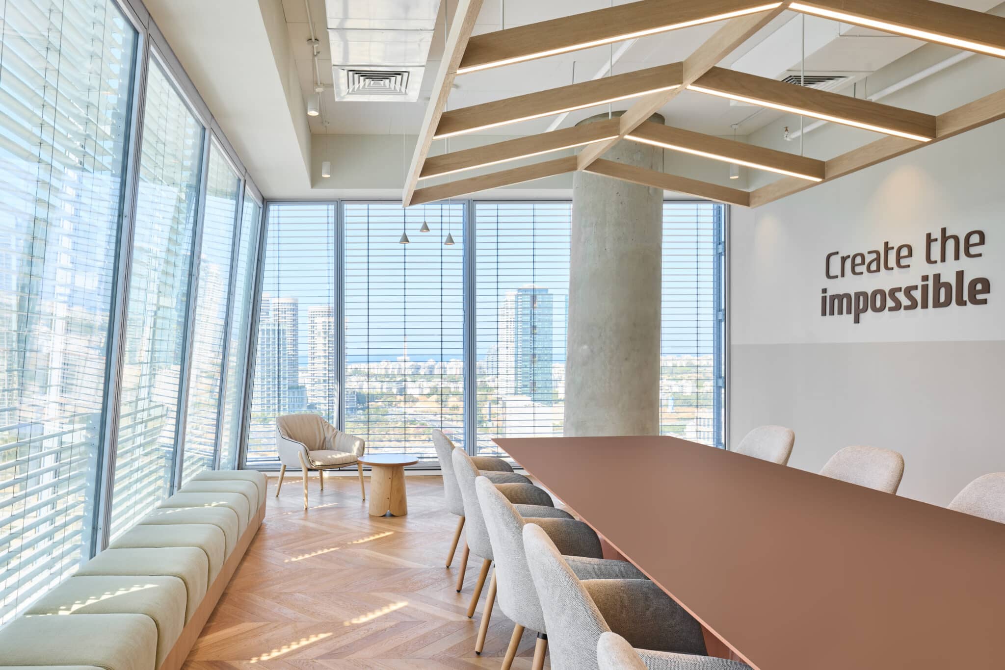 Create the impossible wall letters in a long meeting room